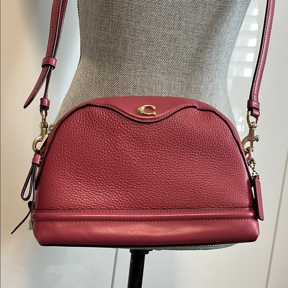 NWOT COACH Rose Pink Pebble Leather Dome Crossbody Bag - Picture 3 of 12